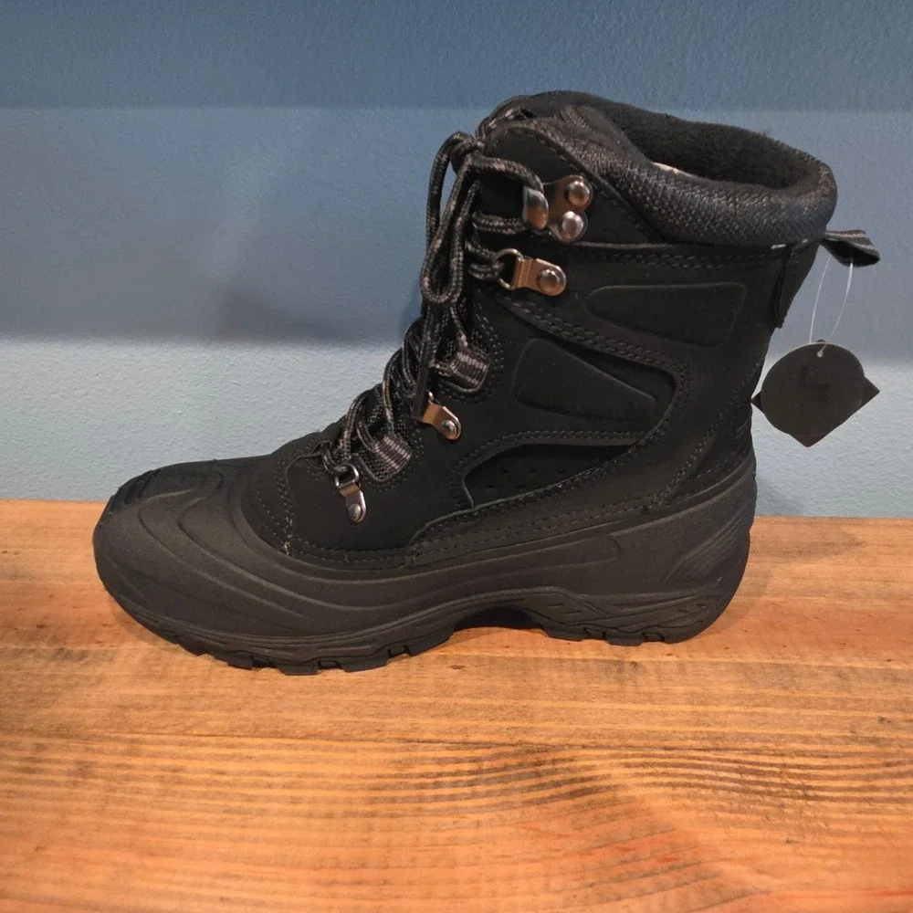 London Fog Mens Breckenridge Winter Boots Black Insulated Waterproof 8M CL30322M